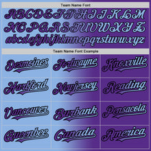 Load image into Gallery viewer, Custom Purple Light Blue-Black Authentic Gradient Fashion Baseball Jersey