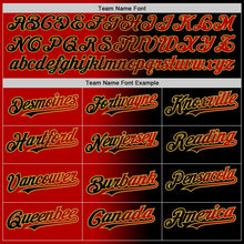 Load image into Gallery viewer, Custom Black Red-Old Gold Authentic Gradient Fashion Baseball Jersey