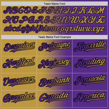 Load image into Gallery viewer, Custom Purple Old Gold-Black Authentic Gradient Fashion Baseball Jersey