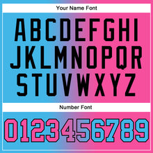 Load image into Gallery viewer, Custom Stitched Sky Blue Pink-Black Gradient Fashion Sports Pullover Sweatshirt Hoodie