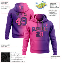 Load image into Gallery viewer, Custom Stitched Purple Pink-Black Gradient Fashion Sports Pullover Sweatshirt Hoodie