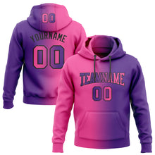 Load image into Gallery viewer, Custom Stitched Purple Pink-Black Gradient Fashion Sports Pullover Sweatshirt Hoodie