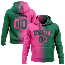 Load image into Gallery viewer, Custom Stitched Kelly Green Pink-Black Gradient Fashion Sports Pullover Sweatshirt Hoodie