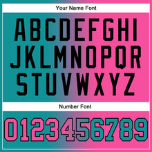 Load image into Gallery viewer, Custom Stitched Teal Pink-Black Gradient Fashion Sports Pullover Sweatshirt Hoodie