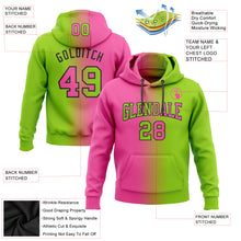 Load image into Gallery viewer, Custom Stitched Neon Green Pink-Black Gradient Fashion Sports Pullover Sweatshirt Hoodie