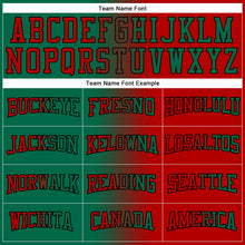 Load image into Gallery viewer, Custom Stitched Red Kelly Green-Black Gradient Fashion Sports Pullover Sweatshirt Hoodie