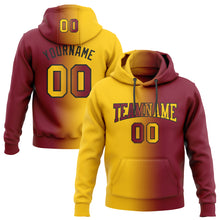 Load image into Gallery viewer, Custom Stitched Crimson Yellow-Black Gradient Fashion Sports Pullover Sweatshirt Hoodie