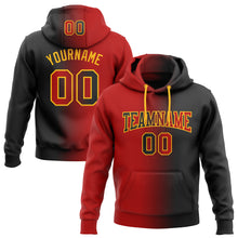 Load image into Gallery viewer, Custom Stitched Black Red-Gold Gradient Fashion Sports Pullover Sweatshirt Hoodie