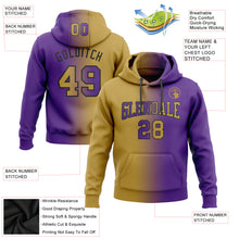 Load image into Gallery viewer, Custom Stitched Purple Old Gold-Black Gradient Fashion Sports Pullover Sweatshirt Hoodie