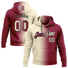 Load image into Gallery viewer, Custom Stitched Maroon Cream-Black Gradient Fashion Sports Pullover Sweatshirt Hoodie