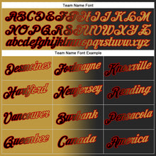 Load image into Gallery viewer, Custom Stitched Black Old Gold-Red Gradient Fashion Sports Pullover Sweatshirt Hoodie