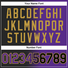 Load image into Gallery viewer, Custom Stitched Black Purple-Old Gold Gradient Fashion Sports Pullover Sweatshirt Hoodie