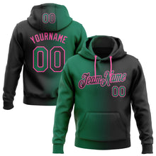 Load image into Gallery viewer, Custom Stitched Black Kelly Green-Pink Gradient Fashion Sports Pullover Sweatshirt Hoodie