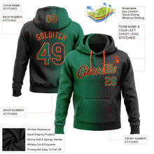 Load image into Gallery viewer, Custom Stitched Black Kelly Green-Orange Gradient Fashion Sports Pullover Sweatshirt Hoodie