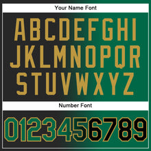 Load image into Gallery viewer, Custom Stitched Black Kelly Green-Old Gold Gradient Fashion Sports Pullover Sweatshirt Hoodie