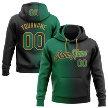 Load image into Gallery viewer, Custom Stitched Black Kelly Green-Old Gold Gradient Fashion Sports Pullover Sweatshirt Hoodie