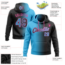 Load image into Gallery viewer, Custom Stitched Black Sky Blue-Pink Gradient Fashion Sports Pullover Sweatshirt Hoodie