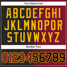 Load image into Gallery viewer, Custom Stitched Black Crimson-Gold Gradient Fashion Sports Pullover Sweatshirt Hoodie