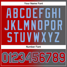 Load image into Gallery viewer, Custom Stitched Red Steel Gray-Light Blue Gradient Fashion Sports Pullover Sweatshirt Hoodie