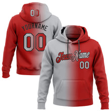 Load image into Gallery viewer, Custom Stitched Red Gray-Black Gradient Fashion Sports Pullover Sweatshirt Hoodie
