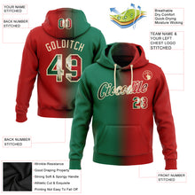 Load image into Gallery viewer, Custom Stitched Red Vintage Mexican Flag Kelly Green-City Cream Gradient Fashion Sports Pullover Sweatshirt Hoodie