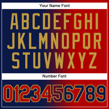 Load image into Gallery viewer, Custom Stitched Navy Red-Old Gold Gradient Fashion Sports Pullover Sweatshirt Hoodie