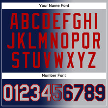 Load image into Gallery viewer, Custom Stitched Navy Gray-Red Gradient Fashion Sports Pullover Sweatshirt Hoodie