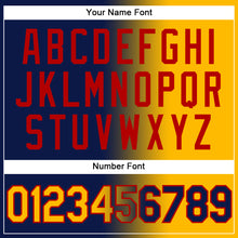 Load image into Gallery viewer, Custom Stitched Navy Gold-Red Gradient Fashion Sports Pullover Sweatshirt Hoodie