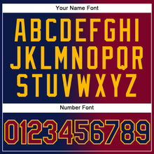 Load image into Gallery viewer, Custom Stitched Navy Maroon-Gold Gradient Fashion Sports Pullover Sweatshirt Hoodie