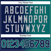 Load image into Gallery viewer, Custom Stitched Navy Teal-Gray Gradient Fashion Sports Pullover Sweatshirt Hoodie