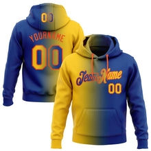 Load image into Gallery viewer, Custom Stitched Royal Yellow-Orange Gradient Fashion Sports Pullover Sweatshirt Hoodie