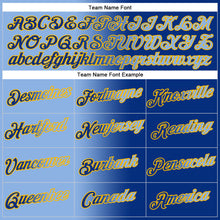 Load image into Gallery viewer, Custom Stitched Royal Light Blue-Gold Gradient Fashion Sports Pullover Sweatshirt Hoodie