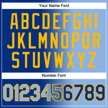 Load image into Gallery viewer, Custom Stitched Royal Light Blue-Gold Gradient Fashion Sports Pullover Sweatshirt Hoodie