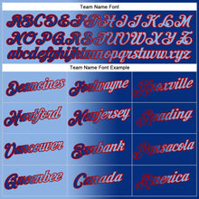 Load image into Gallery viewer, Custom Stitched Royal Light Blue-Red Gradient Fashion Sports Pullover Sweatshirt Hoodie