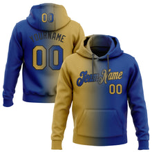 Load image into Gallery viewer, Custom Stitched Royal Old Gold-Black Gradient Fashion Sports Pullover Sweatshirt Hoodie