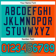 Load image into Gallery viewer, Custom Stitched Aqua Orange-Navy Gradient Fashion Sports Pullover Sweatshirt Hoodie