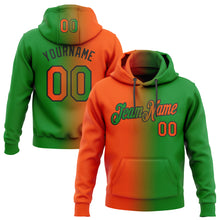 Load image into Gallery viewer, Custom Stitched Grass Green Orange-Black Gradient Fashion Sports Pullover Sweatshirt Hoodie