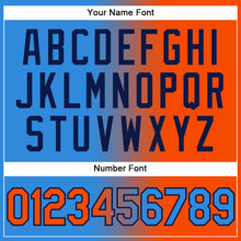 Load image into Gallery viewer, Custom Stitched Powder Blue Orange-Black Gradient Fashion Sports Pullover Sweatshirt Hoodie