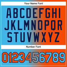 Load image into Gallery viewer, Custom Stitched Sky Blue Orange-Navy Gradient Fashion Sports Pullover Sweatshirt Hoodie