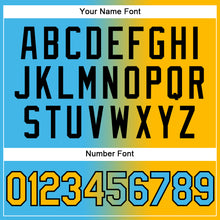 Load image into Gallery viewer, Custom Stitched Sky Blue Gold-Black Gradient Fashion Sports Pullover Sweatshirt Hoodie