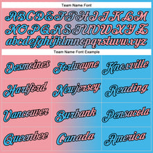 Load image into Gallery viewer, Custom Stitched Sky Blue Medium Pink-Black Gradient Fashion Sports Pullover Sweatshirt Hoodie