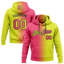 Load image into Gallery viewer, Custom Stitched Neon Yellow Neon Pink-Black Gradient Fashion Sports Pullover Sweatshirt Hoodie