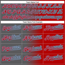 Load image into Gallery viewer, Custom Red Steel Gray-Light Blue Authentic Gradient Fashion Baseball Jersey