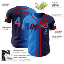 Load image into Gallery viewer, Custom Navy Electric Blue-Red Authentic Gradient Fashion Baseball Jersey