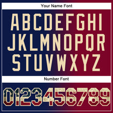 Load image into Gallery viewer, Custom Navy Vintage USA Flag Maroon-City Cream Authentic Gradient Fashion Baseball Jersey