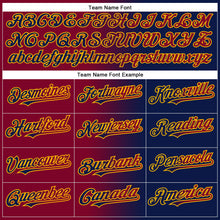 Load image into Gallery viewer, Custom Navy Maroon-Gold Authentic Gradient Fashion Baseball Jersey