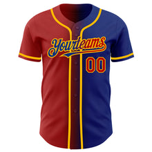Load image into Gallery viewer, Custom Royal Red-Gold Authentic Gradient Fashion Baseball Jersey