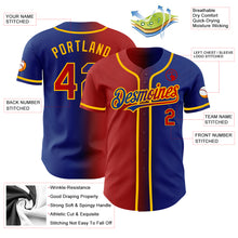 Load image into Gallery viewer, Custom Royal Red-Gold Authentic Gradient Fashion Baseball Jersey