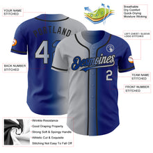 Load image into Gallery viewer, Custom Royal Gray-Black Authentic Gradient Fashion Baseball Jersey