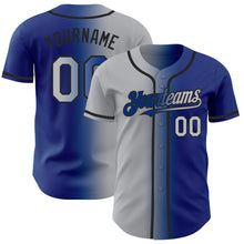 Load image into Gallery viewer, Custom Royal Gray-Black Authentic Gradient Fashion Baseball Jersey
